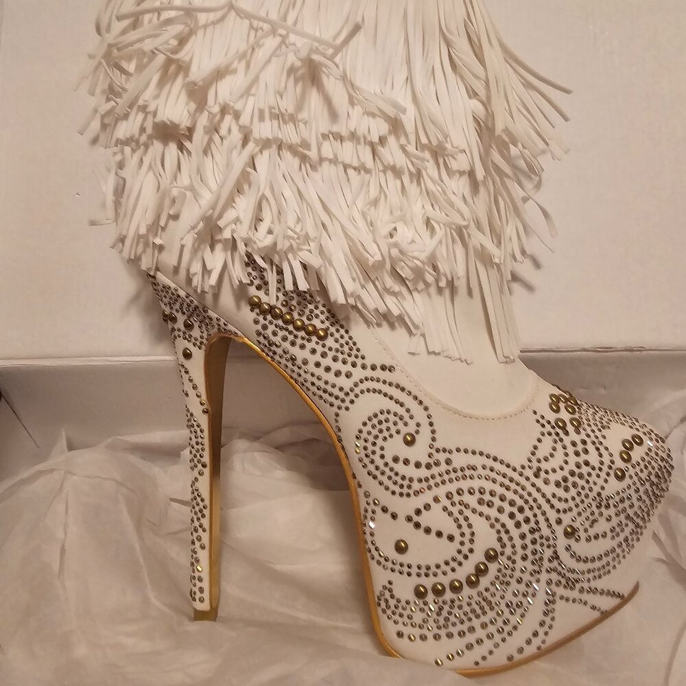 New pair of stiletto platform ankle boots